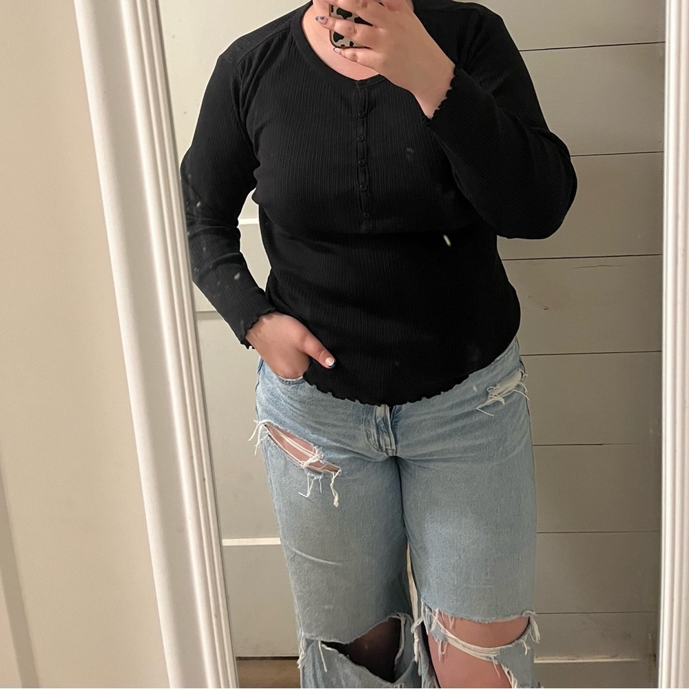 XL Black Long Sleeve Top